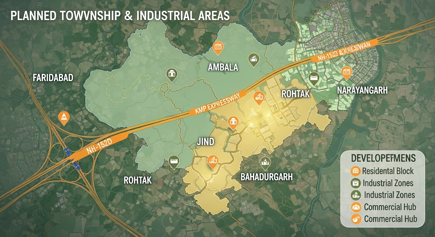 टाउनशिप विकास के स्थान: भौगोलिक प्रभाव क्षेत्र (Township Development Locations)
