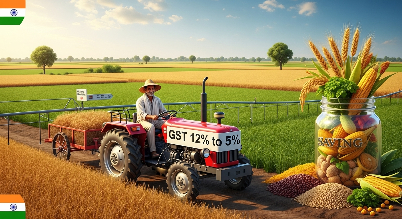 कृषि क्षेत्र में जीएसटी रिफॉर्म 2025 से किसानों को लाभ कृषि क्षेत्र में जीएसटी रिफॉर्म 2025 से किसानों को लाभ