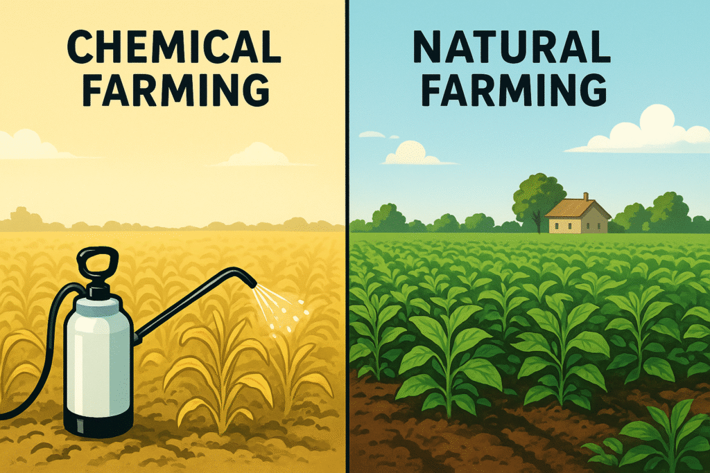 रासायनिक खेती vs Natural Farming — 2025 Data Comparison